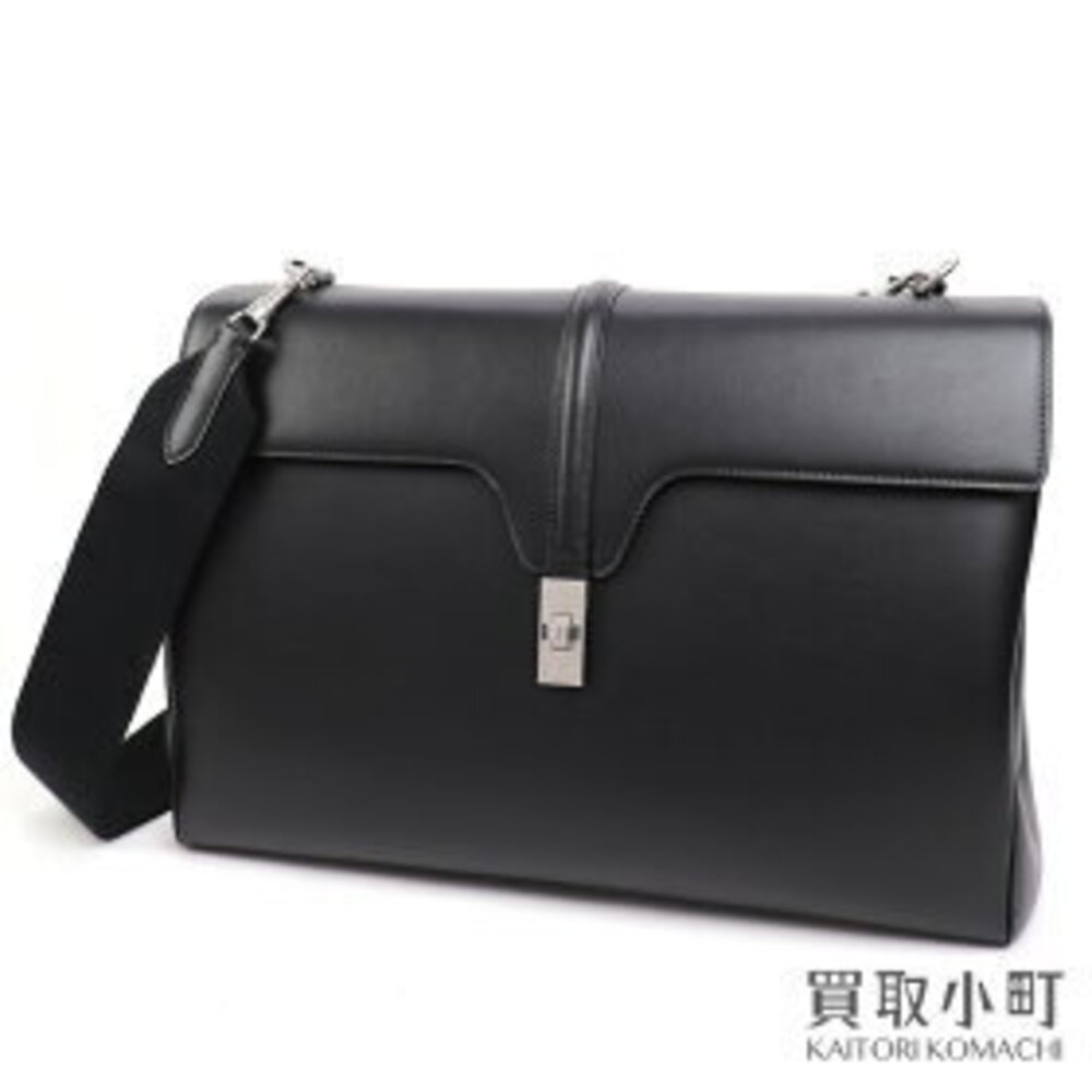 Celine Bag Smooth Calfskin Black Briefcase Business Document